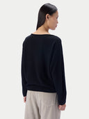Kaschmirpullover mit U-Boot-Ausschnitt
