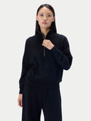 Kaschmirpullover mit kurzem Reißverschluss