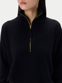 Kaschmirpullover mit kurzem Reißverschluss