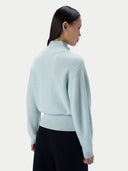 Kaschmirpullover mit Knopfleiste und Stehkragen