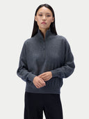 Kaschmirpullover mit kurzem Reißverschluss