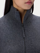 Kaschmirpullover mit kurzem Reißverschluss