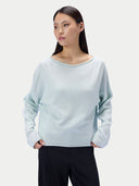 Kaschmirpullover mit U-Boot-Ausschnitt
