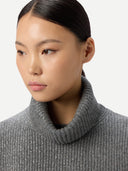 Kaschmir-Pullover mit Abnehmbarem Kragen Steingrau - Gobi Cashmere