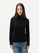 Kaschmir-Pullover mit Umklapp-Rollkragen Schwarz - Gobi Cashmere