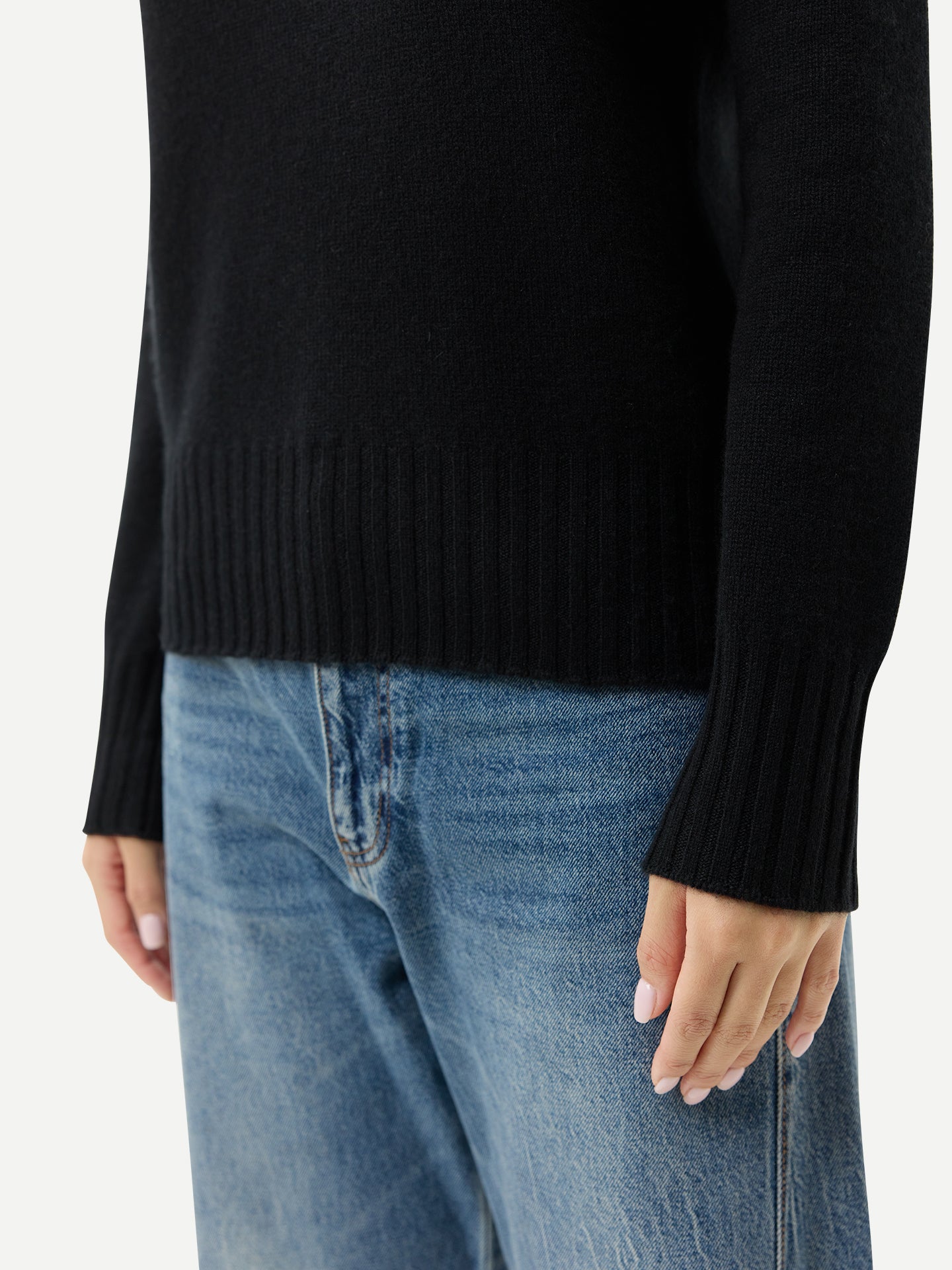 Kaschmir-Pullover mit Umklapp-Rollkragen