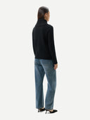 Kaschmir-Pullover mit Umklapp-Rollkragen Schwarz - Gobi Cashmere