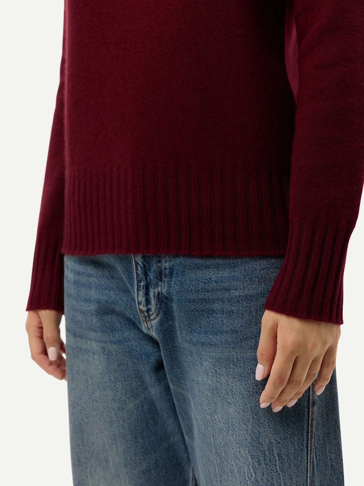 Kaschmir-Pullover mit Umklapp-Rollkragen