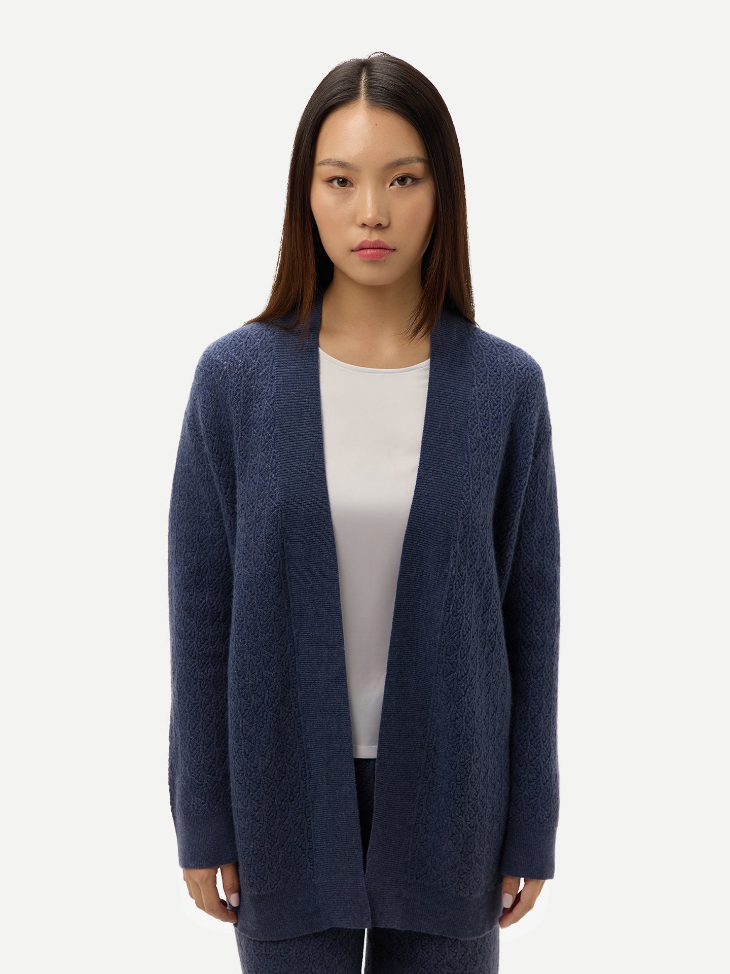 Damen Offener Kaschmir-Cardigan mit Struktur | GOBI Cashmere