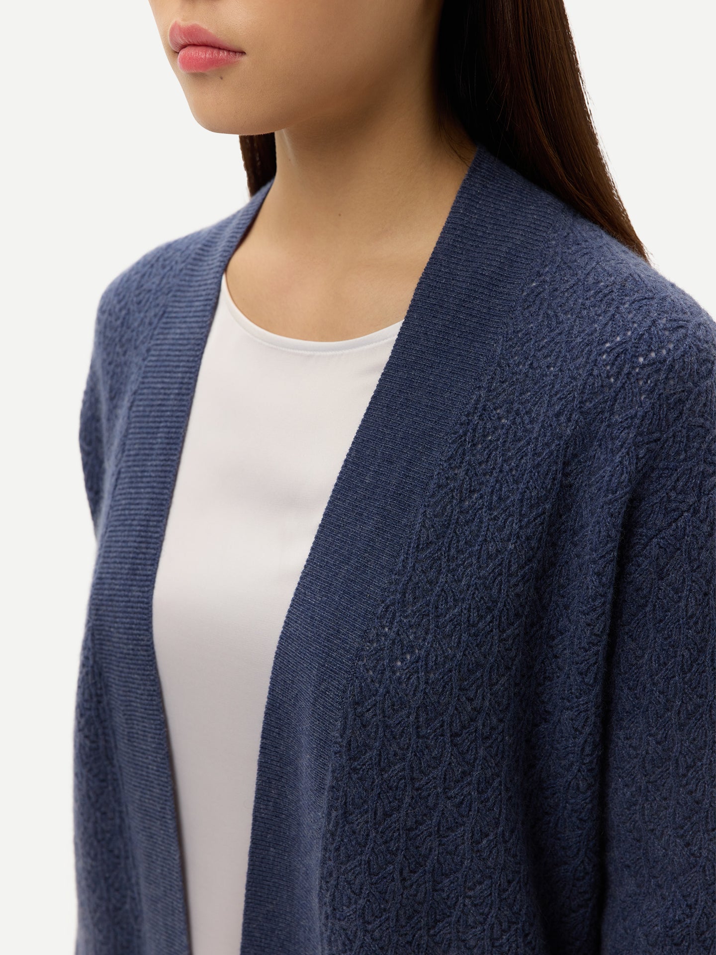 Damen Offener Kaschmir-Cardigan mit Struktur | GOBI Cashmere