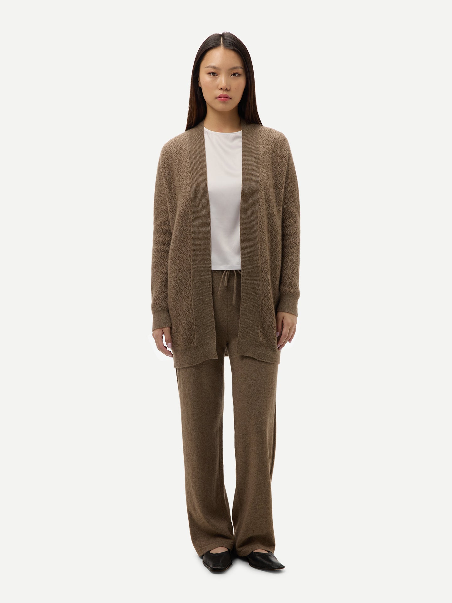 Ajour-Strick Kaschmir-Cardigan