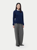 Basic R-Ausschnitt Kaschmirpullover