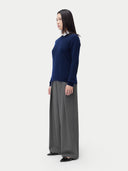 Basic R-Ausschnitt Kaschmirpullover