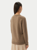 Damen R-Ausschnitt Kaschmirstrickjacke Taupe | GOBI Cashmere