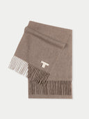 Naturfarbe Schal mit Fransen Taupe - Gobi Cashmere