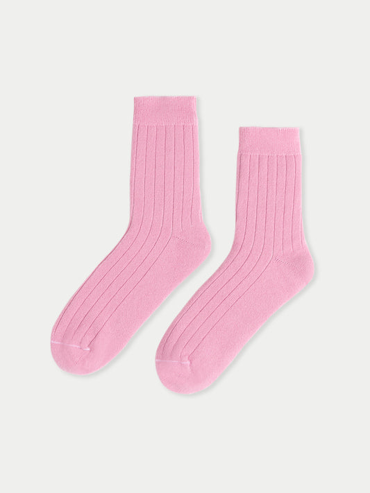 Unisex Kaschmir Strick-Bettsocken mit Trim Orchid Smoke - Gobi Cashmere