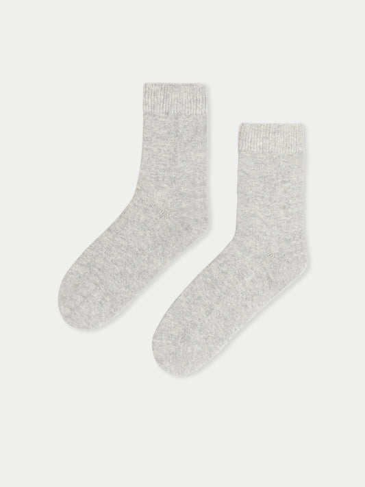 Unisex Kaschmir Rippenstrick-Bettsocken Dämmerung Blau - Gobi Cashmere