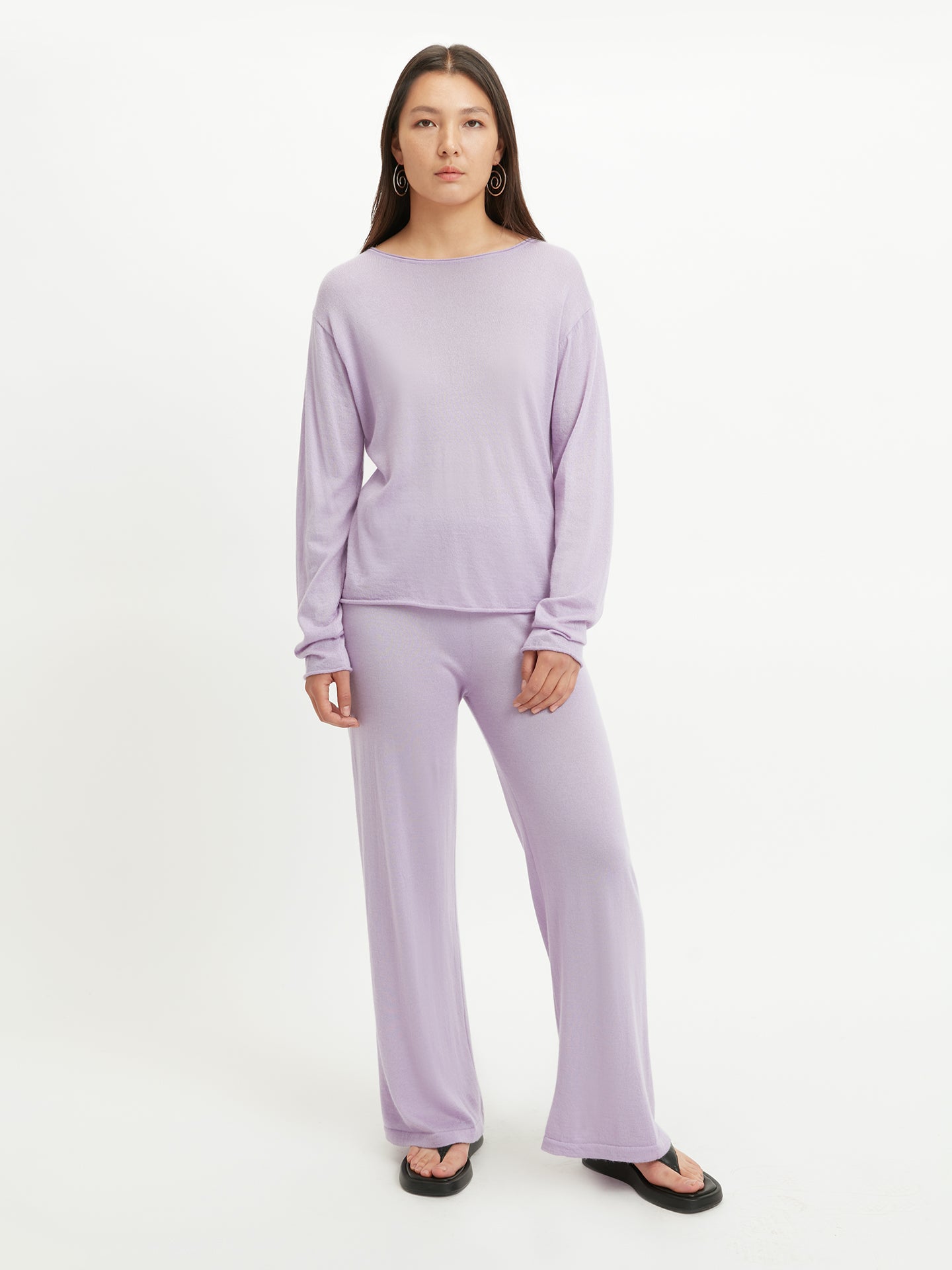 Damen Hose aus Seide und Kaschmir Rosa - Gobi Cashmere