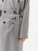 Langer doppelreihiger Kaschmirmantel Vapor Blue - Gobi Cashmere