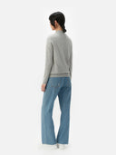 Damen Kaschmir Strickjacke Mit Reißverschluss Blau - Gobi Cashmere