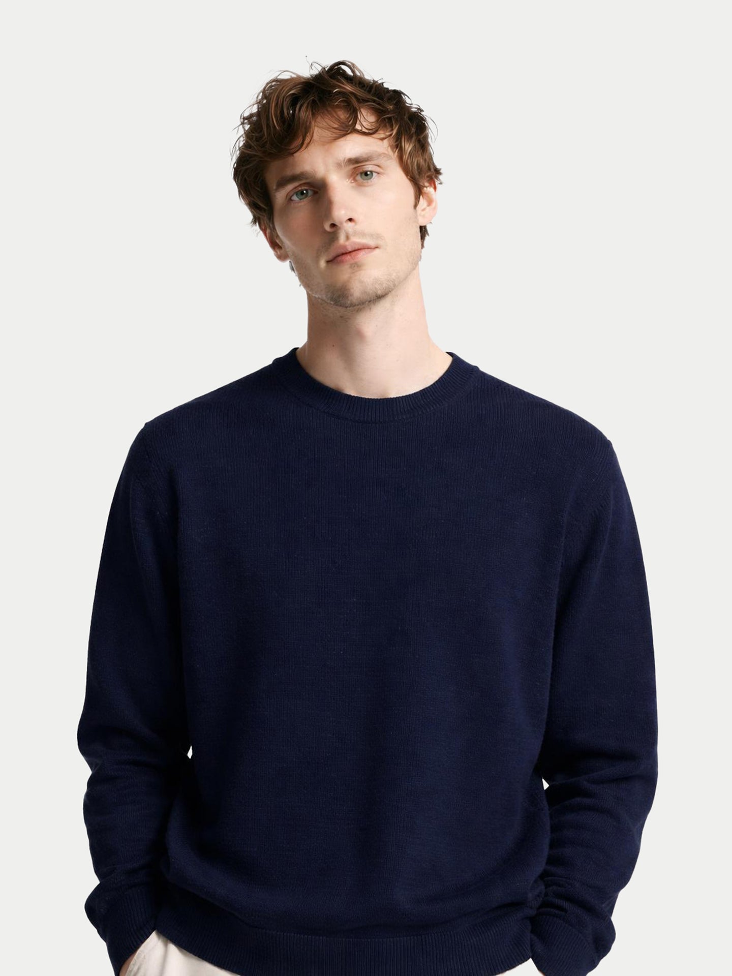 Basic Kaschmirpullover mit R-Ausschnitt