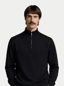 Basic Kaschmirpullover mit Halbreißverschluss