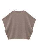 Ärmelloses Damen Kaschmir Top in Taupe mit rundem Ausschnitt, Vorderansicht als Flatlay