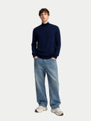 Herren Kaschmir-Seide Pullover mit Stehkragen