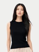 Ärmelloses Top aus Kaschmir-Seide Schwarz - Gobi Cashmere