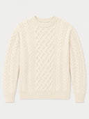 Kaschmirpullover mit Aran-Zopfmuster, Rundhals
