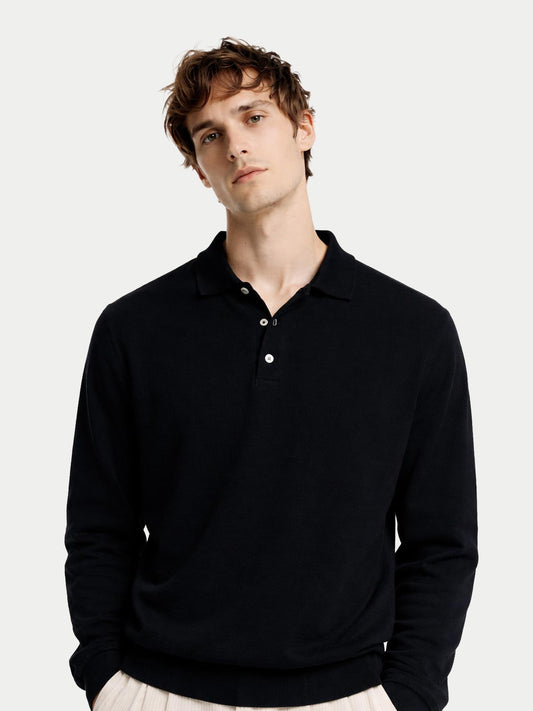 Basic Kaschmirpullover mit Polokragen