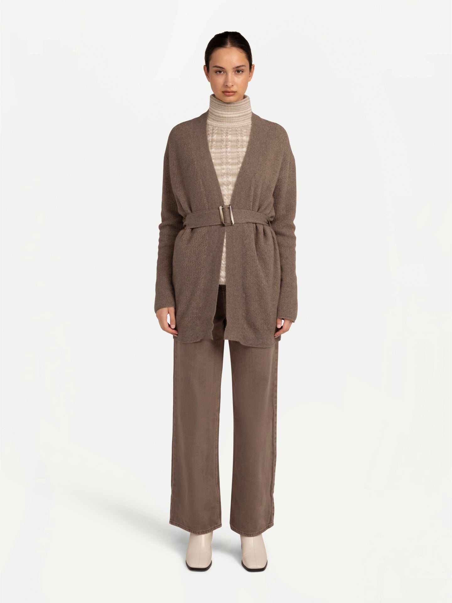 Kaschmir-Cardigan mit Gürtel