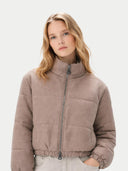 Kurz geschnittene Jacke Taupe - Gobi Cashmere #color_taupe