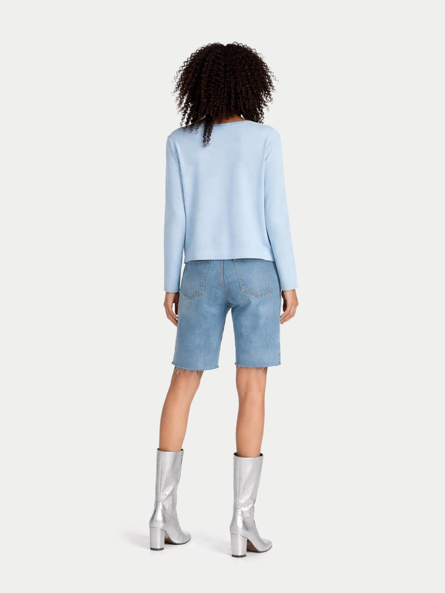 Pullover mit Bootsausschnitt aus Baumwoll-Seiden-Kaschmir-Mischung