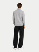 Basic Kaschmirpullover mit Halbreißverschluss