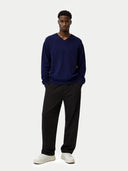 Herren V-Ausschnitt Pullover Marineblau | GOBI Cashmere