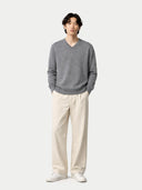 Basic Kaschmirpullover mit V-Ausschnitt