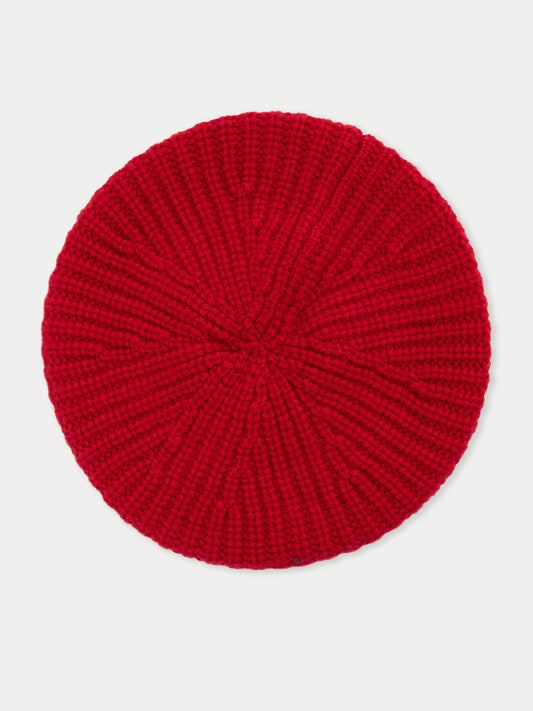 Strukturierte Strick-Beret Chili Pepper - Gobi Cashmere