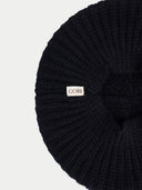 Strukturierte Strick-Beret Schwarz - Gobi Cashmere