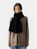 Breitgerippter Strickschal Schwarz - Gobi Cashmere