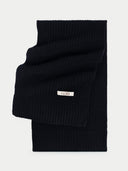 Breitgerippter Strickschal Schwarz - Gobi Cashmere