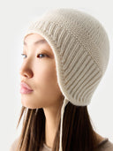 Ultimate Warmth Strick-Bindemütze Coconut Milk - Gobi Cashmere