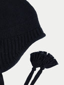 Ultimate Warmth Strick-Bindemütze Schwarz - Gobi Cashmere