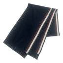 Cashmere Stripe Scarf in navy with burgundy and cream stripes