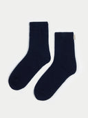 Unisex Kaschmir Rippenstrick-Bettsocken Taupe - Gobi Cashmere