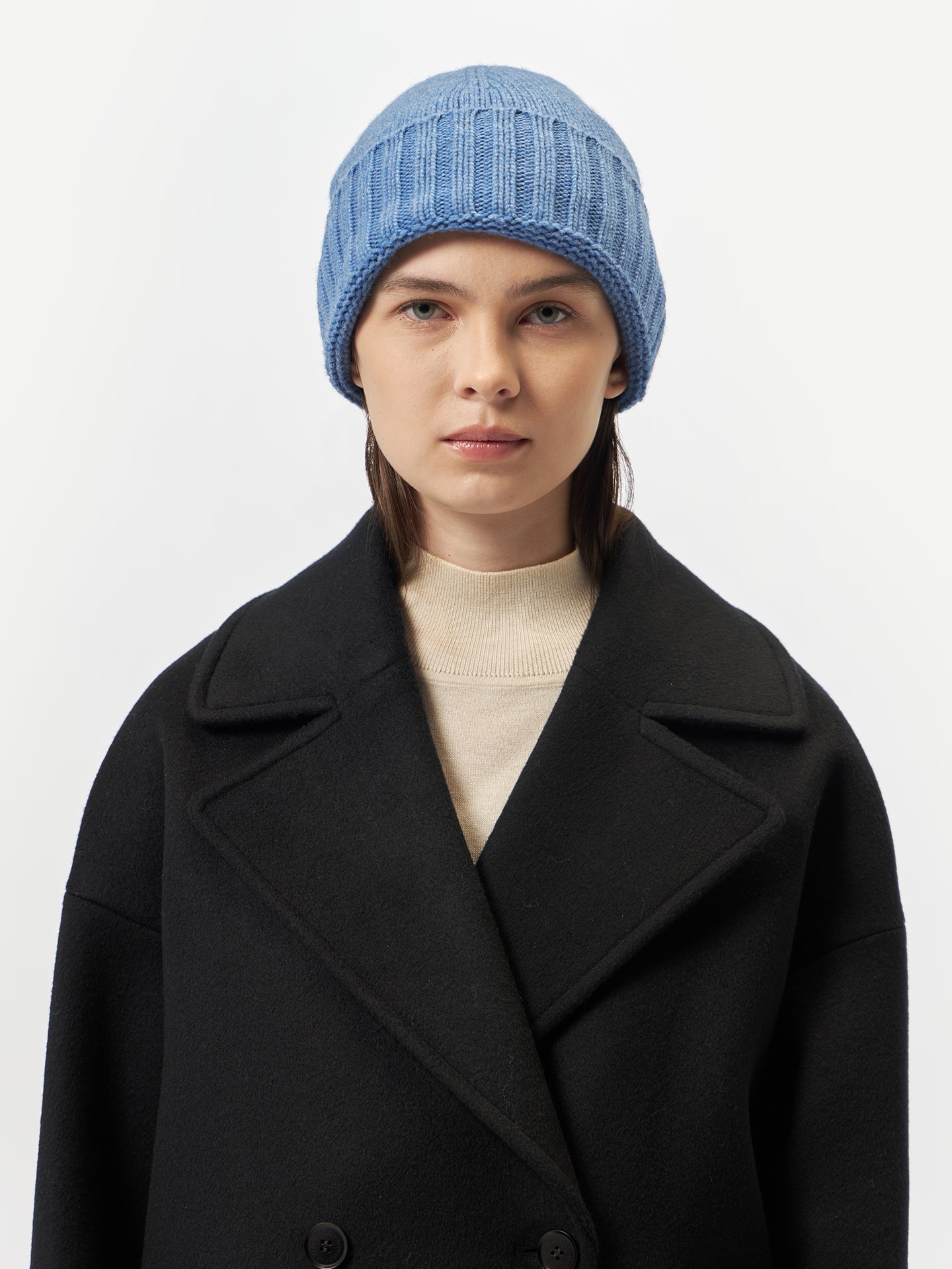Rippenstrick Kaschmir Mütze /Unisex/