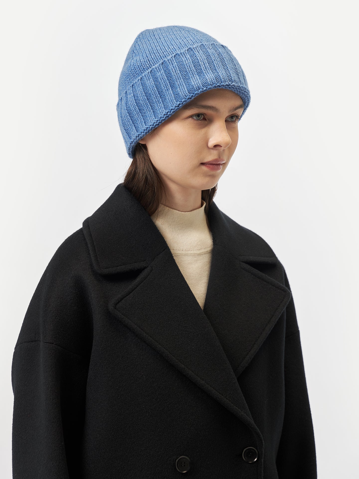 Rippenstrick Kaschmir Mütze /Unisex/