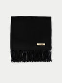 Weiter Fransenschal Schwarz - Gobi Cashmere #color_schwarz