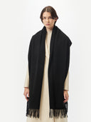 Übergroßer gewebter Kaschmirschal Schwarz - Gobi Cashmere