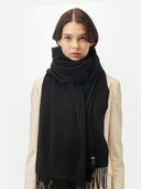 Übergroßer gewebter Kaschmirschal Schwarz - Gobi Cashmere